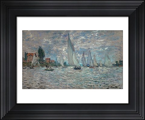 Framed Sailboats - Boat Race at Argenteuil, c. 1874 Print