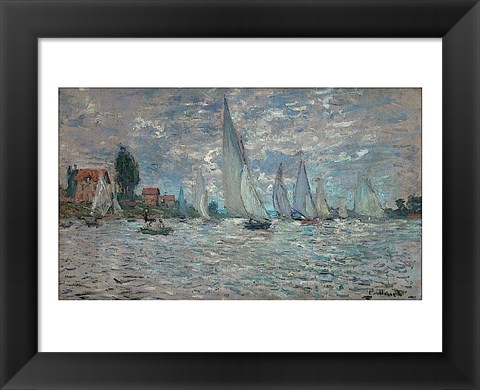 Framed Sailboats - Boat Race at Argenteuil, c. 1874 Print