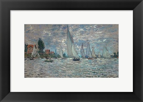 Framed Sailboats - Boat Race at Argenteuil, c. 1874 Print