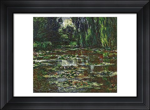 Framed Bridge Over the Water Lily Pond, 1905 Print