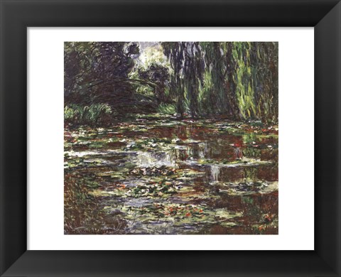 Framed Bridge Over the Water Lily Pond, 1905 Print