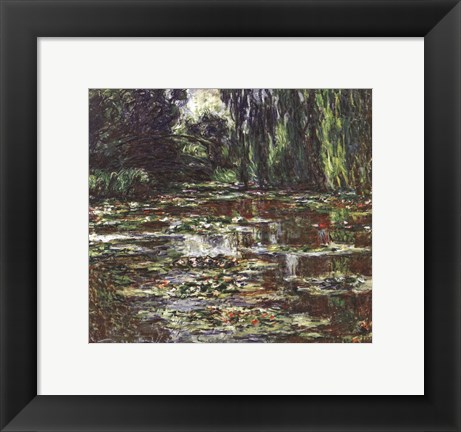 Framed Bridge Over the Water Lily Pond, 1905 Print