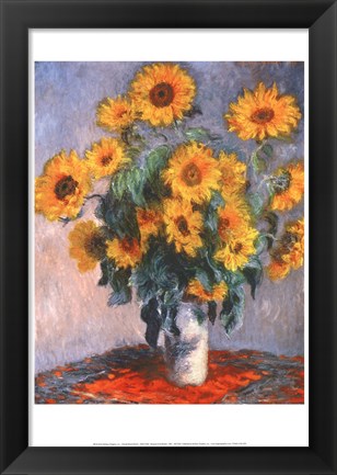 Framed Vase of Sunflowers Print