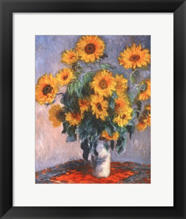 Framed Vase of Sunflowers Print