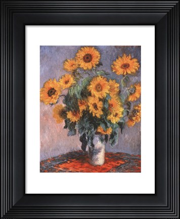 Framed Vase of Sunflowers Print