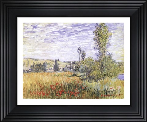 Framed Landscape at Vetheuil Print