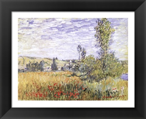 Framed Landscape at Vetheuil Print