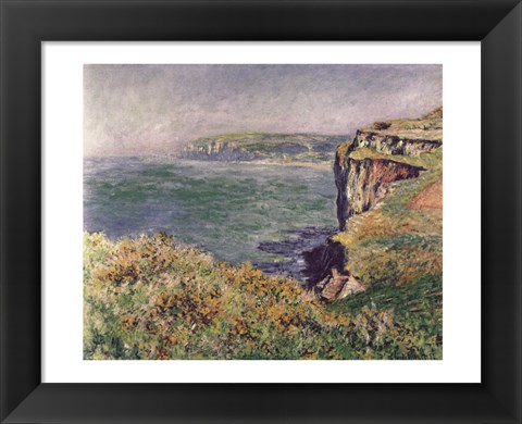 Framed Cliff at Varengeville, 1882 Print