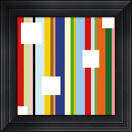 Framed White Square on Stripe (detail) Print