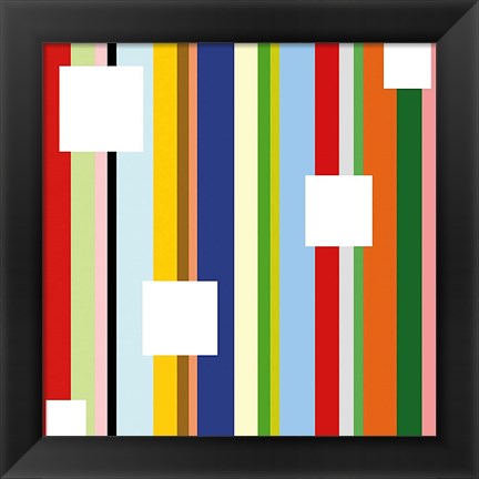 Framed White Square on Stripe (detail) Print