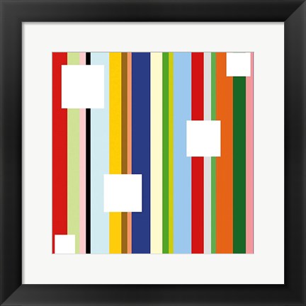 Framed White Square on Stripe (detail) Print