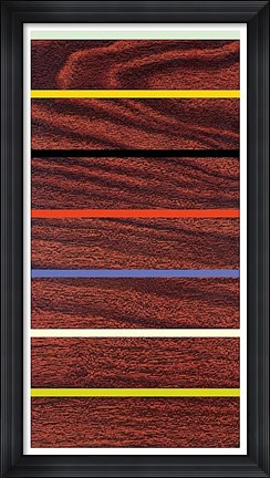 Framed Woodgrain &amp; Stripe Print