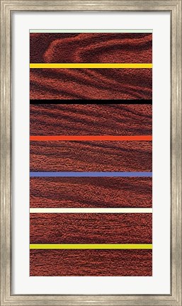 Framed Woodgrain &amp; Stripe Print
