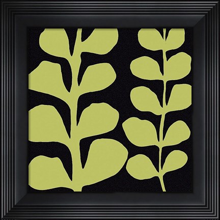 Framed Green Fern on Black Print
