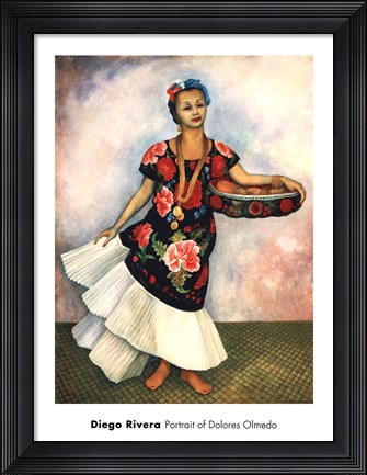 Framed Portrait of Dolores Olmedo Print