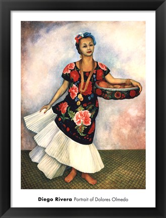 Framed Portrait of Dolores Olmedo Print