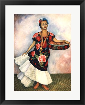 Framed Portrait of Dolores Olmedo Print