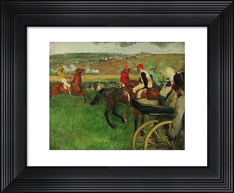 Framed Race Course: Amateur Jockeys near a Carriage, 1876-1887 Print