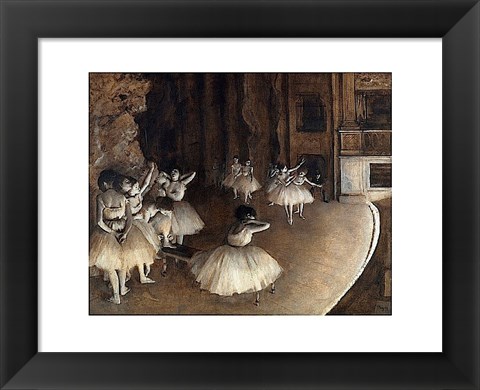 Framed Dance Rehearsal, 1874 Print