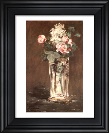 Framed Flowers in a Vase, Ca. 1882 Print