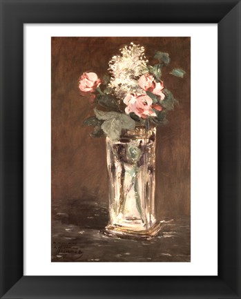 Framed Flowers in a Vase, Ca. 1882 Print