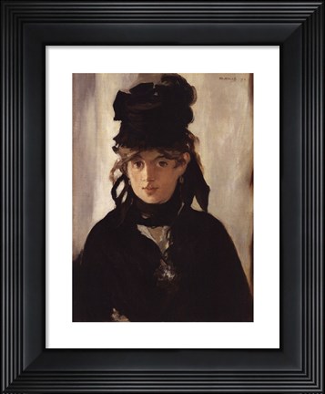 Framed Berthe Morisot with Bouquet of Violets, 1872 Print