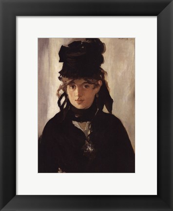 Framed Berthe Morisot with Bouquet of Violets, 1872 Print