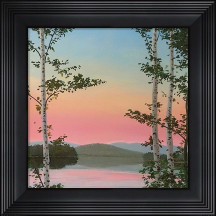 Framed Cooper Sunset Birches Print