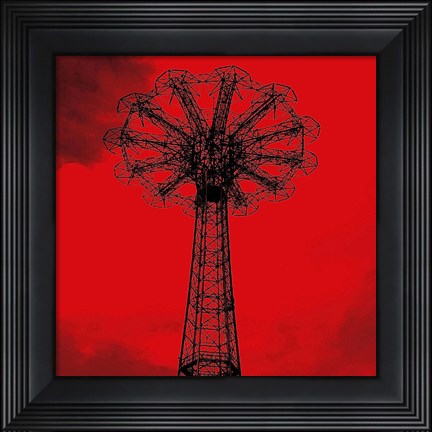 Framed Red Parachute Jump Print