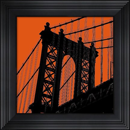 Framed Orange Manhattan Print