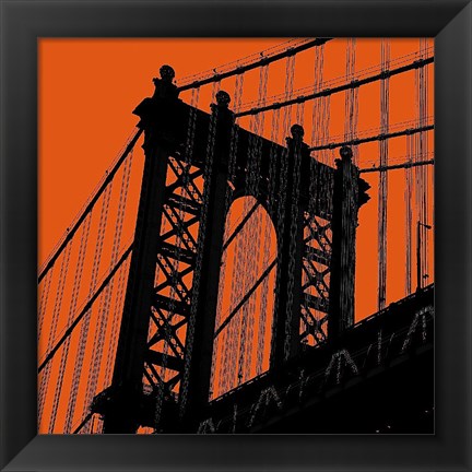 Framed Orange Manhattan Print