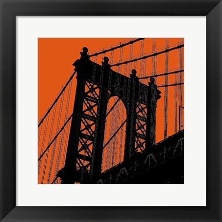 Framed Orange Manhattan Print