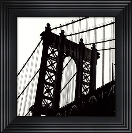 Framed Manhattan Bridge Silhouette (detail) Print