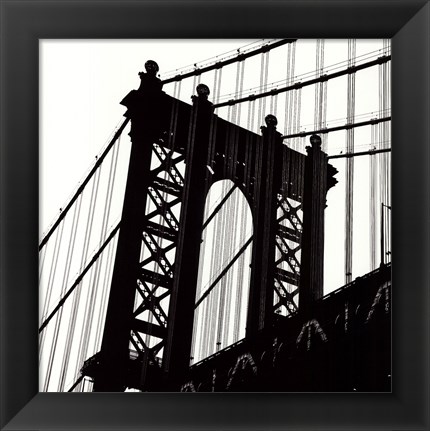 Framed Manhattan Bridge Silhouette (detail) Print