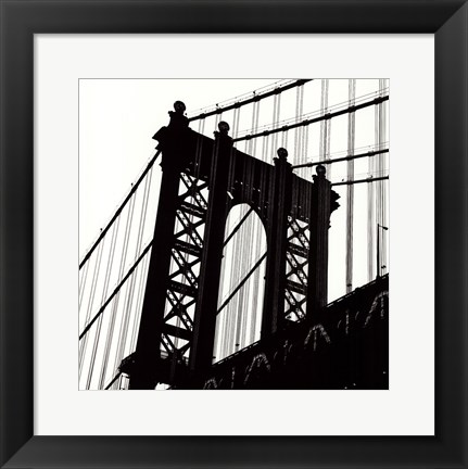 Framed Manhattan Bridge Silhouette (detail) Print