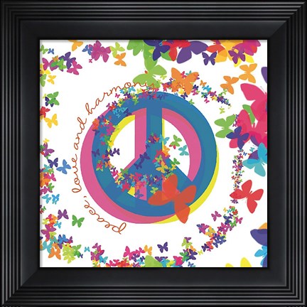 Framed Peace, Love, and Harmony Print