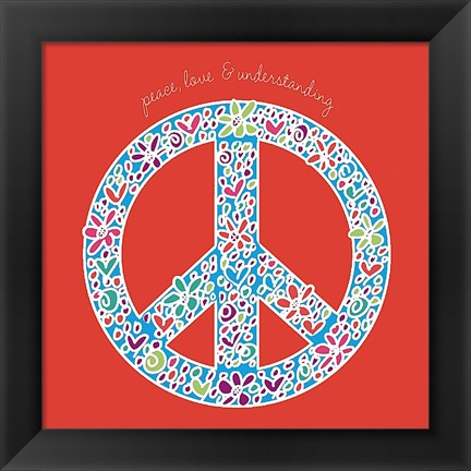 Framed Peace, Love, and Understanding Print