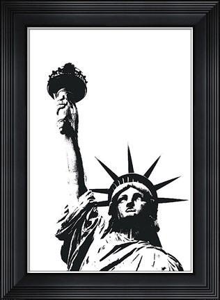 Framed Statue of Liberty (outline) Print