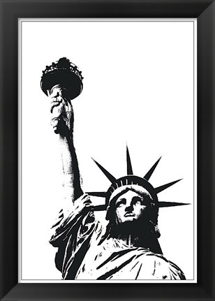 Framed Statue of Liberty (outline) Print