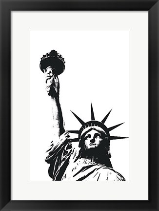 Framed Statue of Liberty (outline) Print