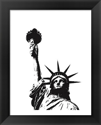 Framed Statue of Liberty (outline) Print