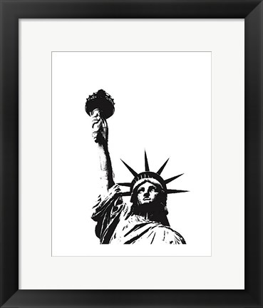 Framed Statue of Liberty (outline) Print