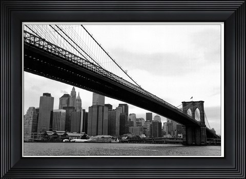 Framed Manhattan from Brooklyn (b/w) Print
