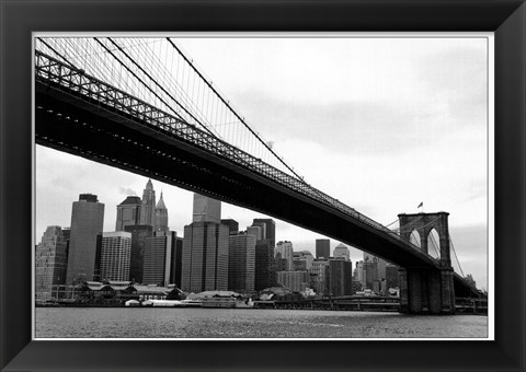 Framed Manhattan from Brooklyn (b/w) Print