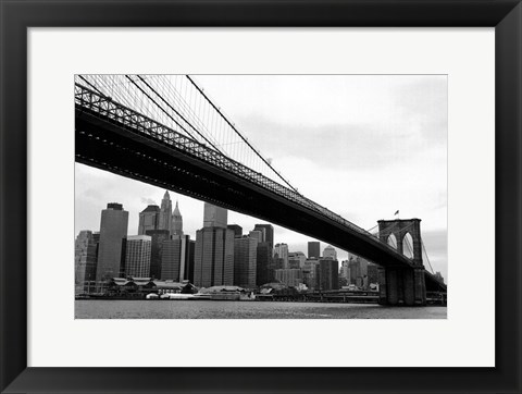 Framed Manhattan from Brooklyn (b/w) Print