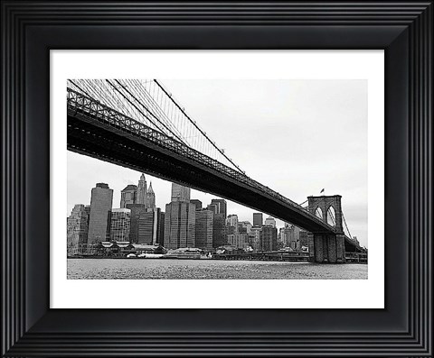 Framed Manhattan from Brooklyn (b/w) Print