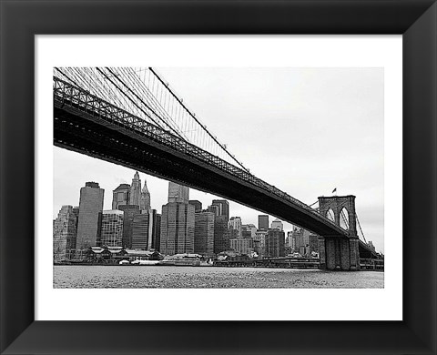 Framed Manhattan from Brooklyn (b/w) Print