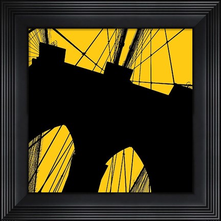 Framed Brooklyn Bridge (yellow) Print