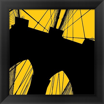 Framed Brooklyn Bridge (yellow) Print