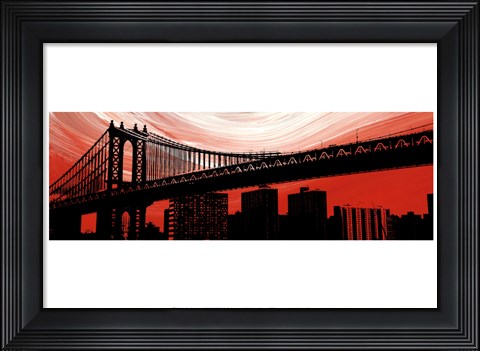 Framed Manhattan Bridge Aura Print